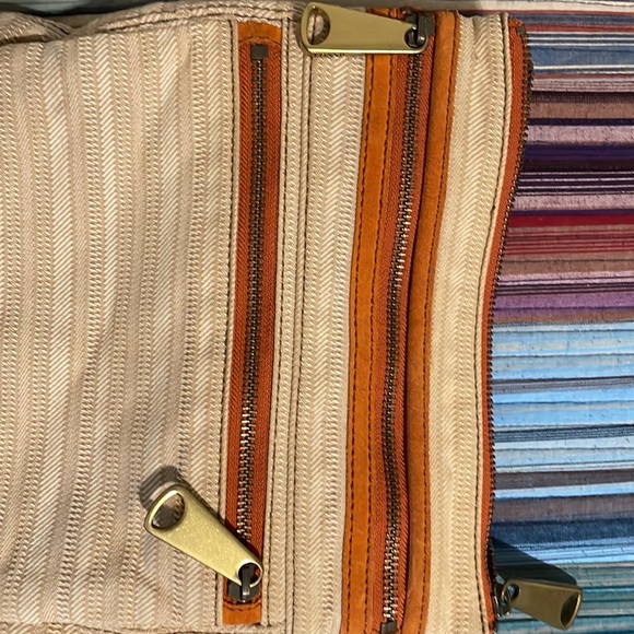 Vintage fossil canvas crossbody with suede trim - Picture 6 of 6